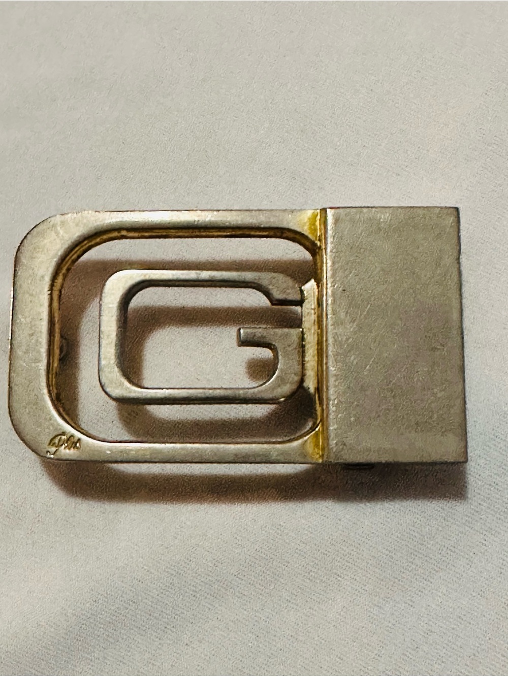 Gucci Silver and Gold Interlocking G Belt Buckle made in italy